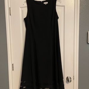 Calvin Klein tea length black sleeveless dress. Fully-lined size 14W
